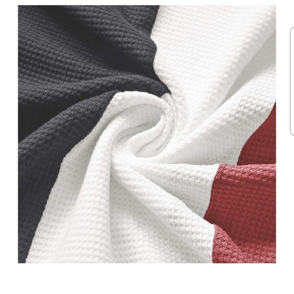 Waffleknit Pullover V Neck Striped Sweater - Picture 3 of 3